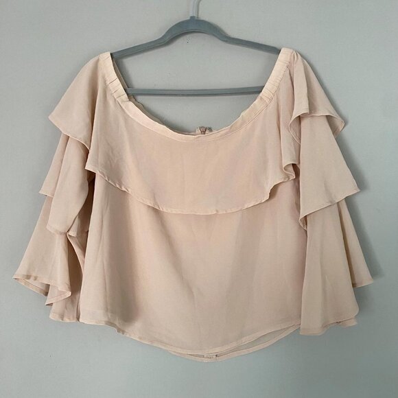 Bardot cream off the shoulder ruffle blouse - Picture 1 of 5